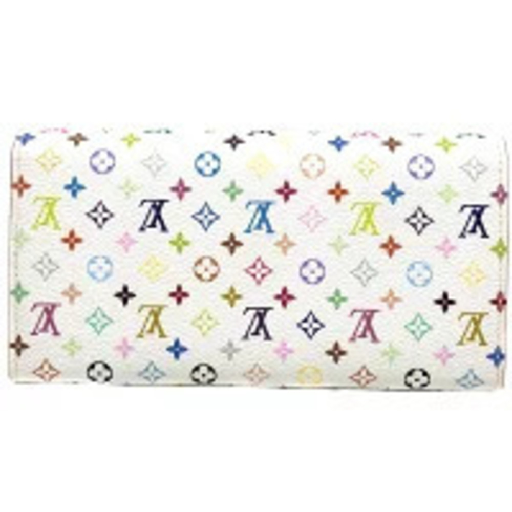 Louis Vuitton Wallet Bi Sarah Long Portefeuille Monogram Multicolor fold White